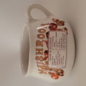 Vintage Cream Of Mushroom Soup Recipe Crock Mug